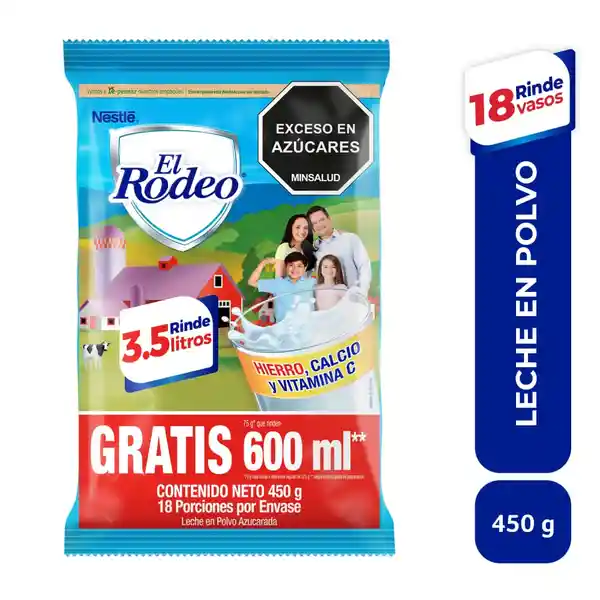 Leche en Polvo el Rodeo Azucarada 450 g + Gratis 75 g