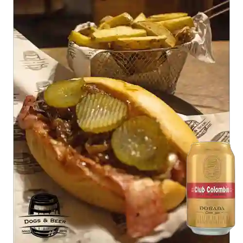 Combo Hot Dog Alemán + Club col. Dorada Lta 330ml