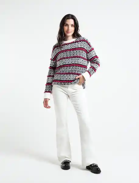  Saco Tejido Plaza Mujer Crudo Pretenido Talla M Naf-Naf 