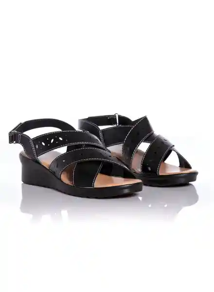 Bluss Sandalias Comfort Correas Cruz Negro Talla 37