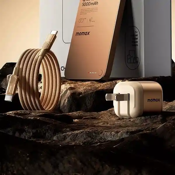 Momax Kit Cargador-Cable-Batería Cobre