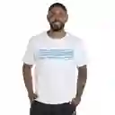 Camiseta Manga Corta Tide Stripe Hombre Blanco-s