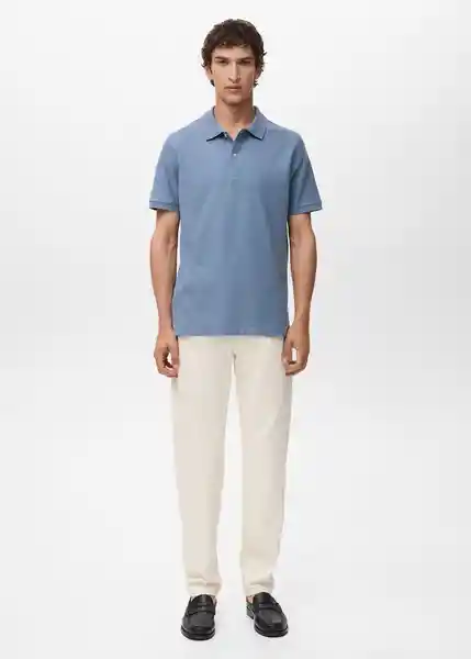 Camiseta Polo Rea Azul Talla S Hombre Mango