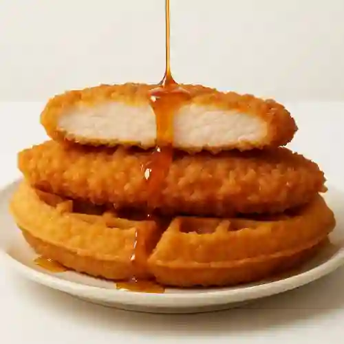 Wafle con Pollo Frito