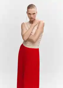 Falda Leti-a Rojo Talla M Mujer Mango