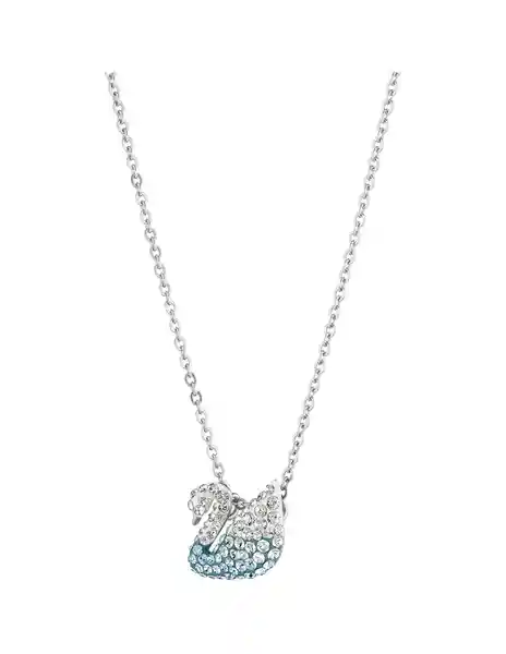 Swarovski Collar Iconic Swan Pendant Rhodium Silver Blue