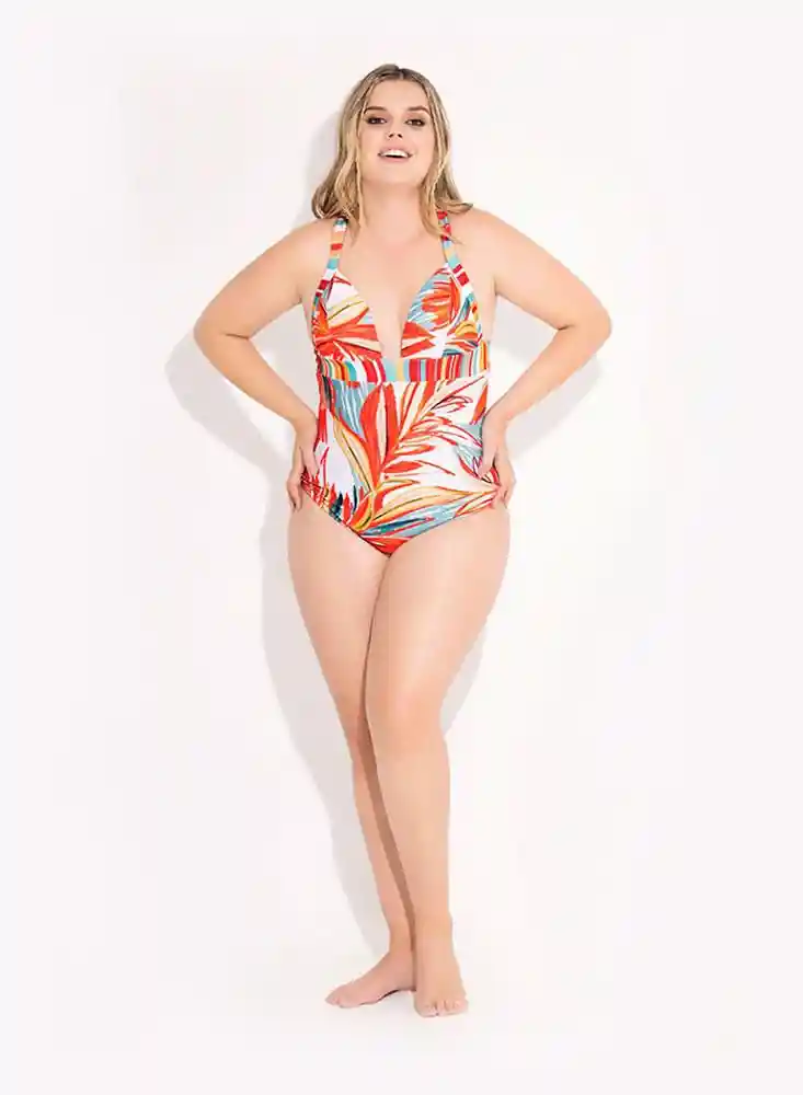 Vestido de Baño Entero Estructurado S-estampado