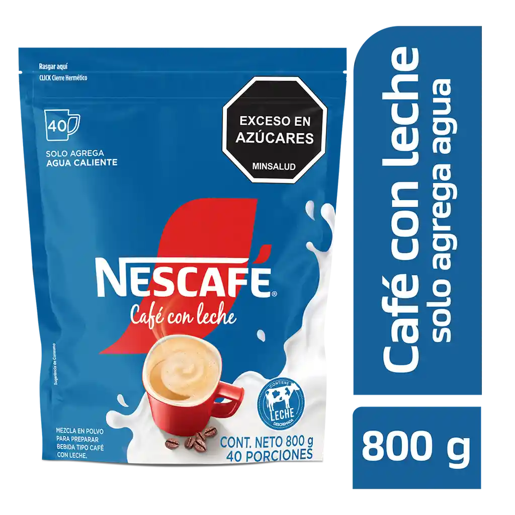 Café instantáneo NESCAFÉ Café con leche x 800g
