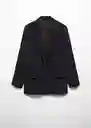 Blazer Americana Eleonor Negro Talla 18 Mujer Mango