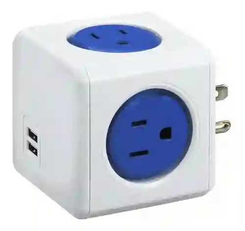 Powercube Multitoma 2 Puertos USB 4 Tomas Azul