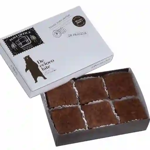 Caja postal x6 brownies de milo sencillo