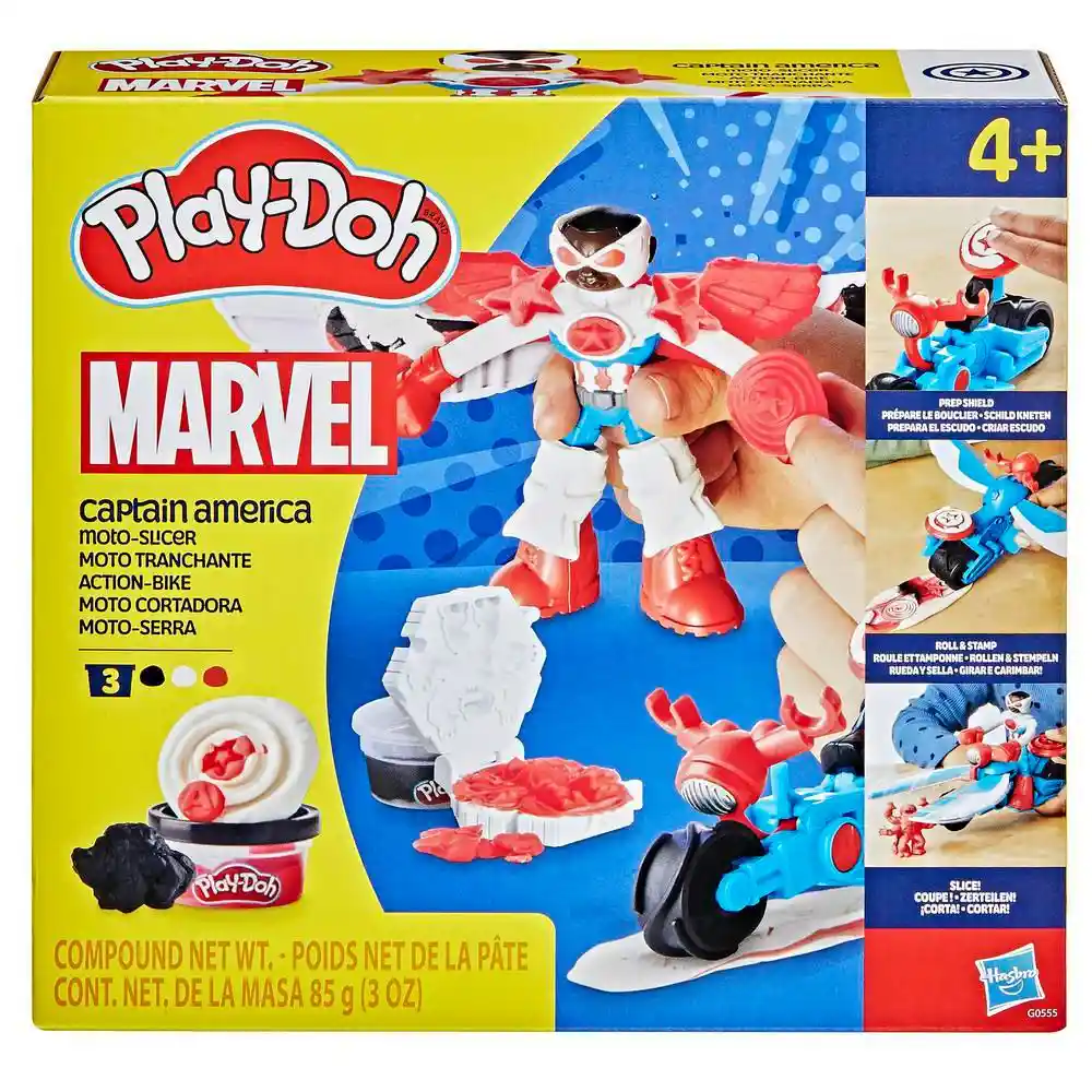 Plastilinas Set Moto Cortadora Capitán América Play Doh