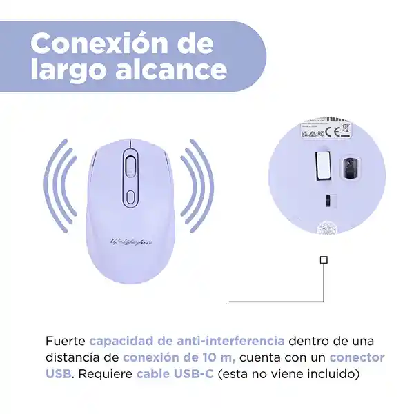 Mouse Inalámbrico Life is For Fun Morado Lw13Mc Miniso