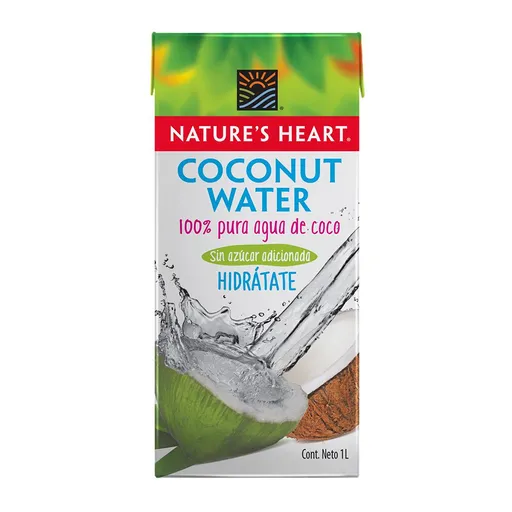 Natures Heart 100 % Pura Agua de Coco sin Azúcar Adicionada