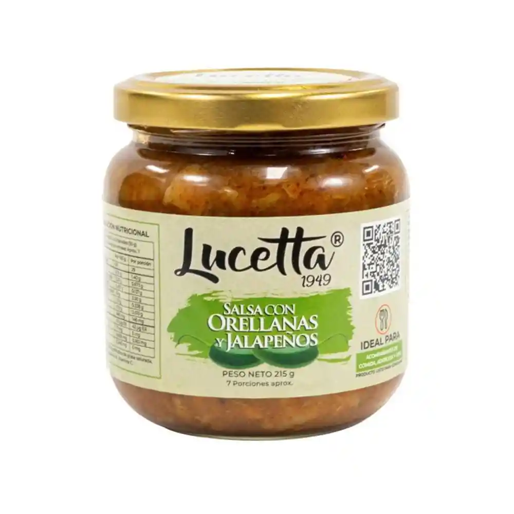 Salsa Lucetta 1949 Orellanas y Jalapeños (215 Gr)