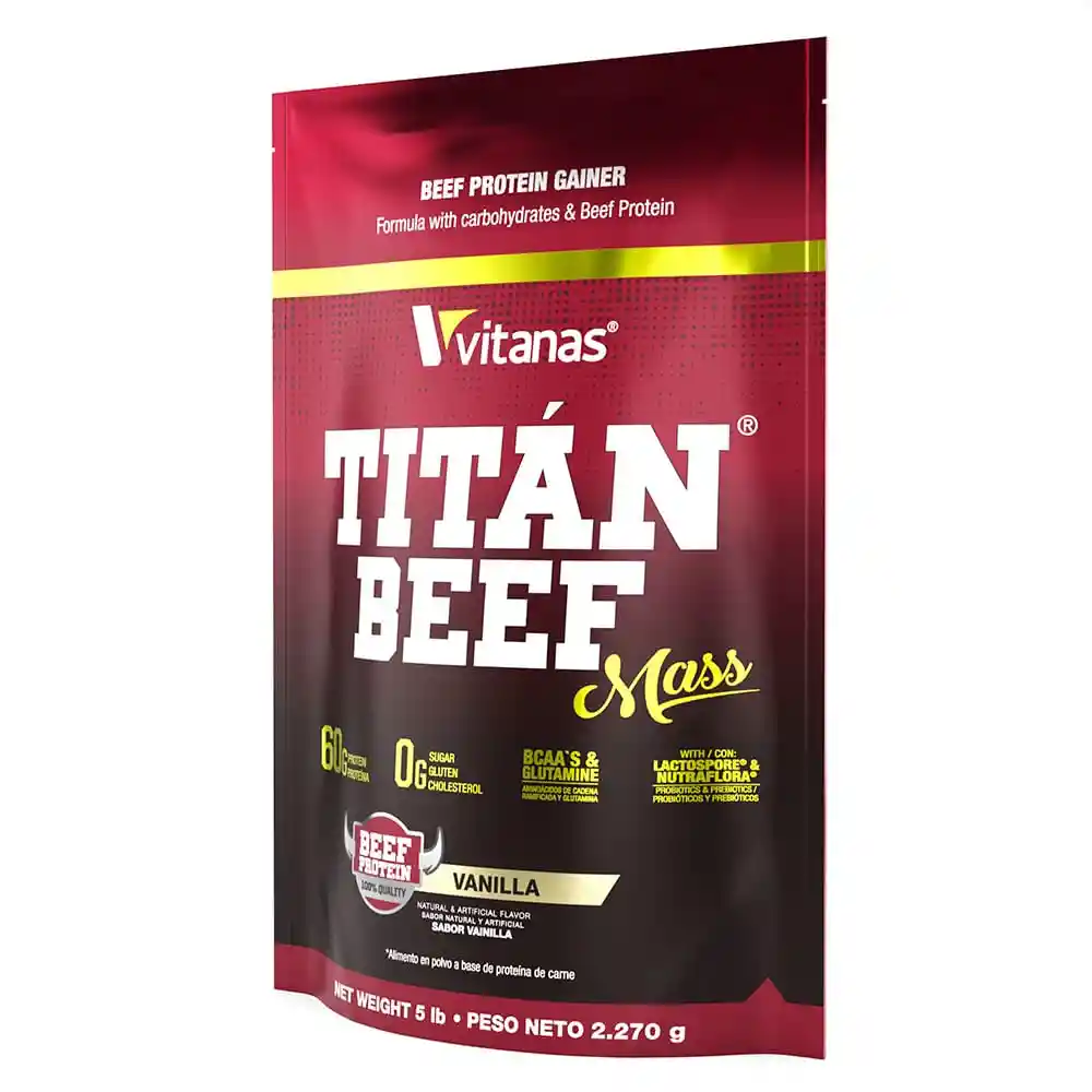 Titan Proteína Beef Mass Sabor Vainilla