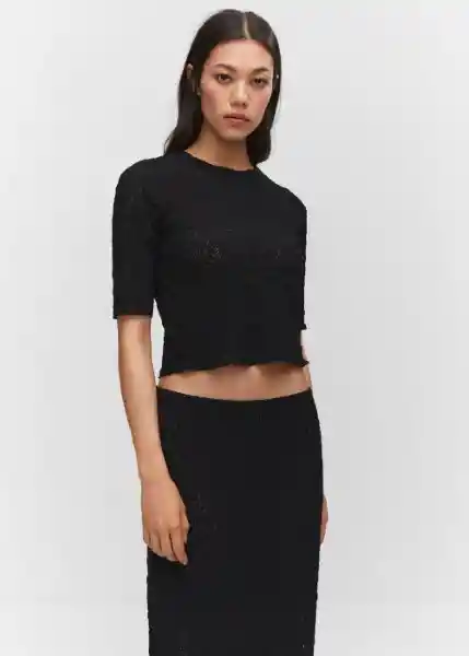 Falda Maya Negro Talla L Mujer Mango