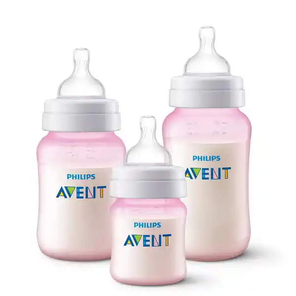 Avent Set Teteros Anticólicos Rosa