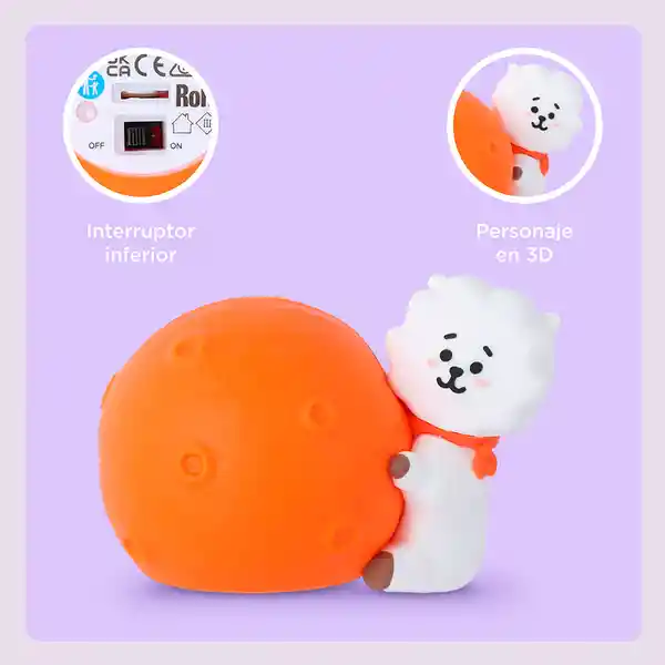 Lámpara de Noche Led Moon Rj Bt21 Miniso