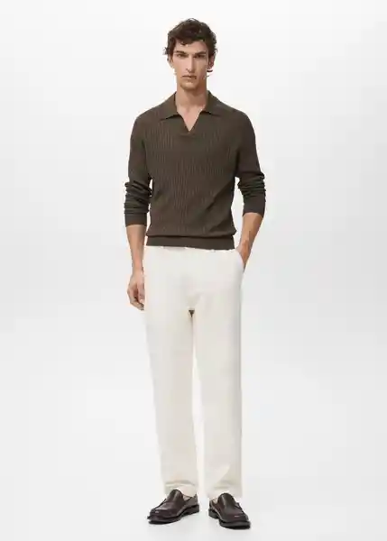 Camiseta Polo Taurus Khaki Talla M Hombre Mango
