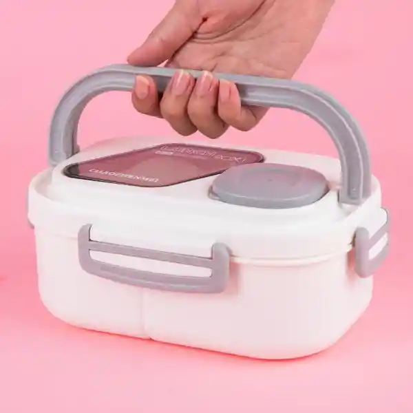 Contenedor Alimentos Doble Capa Con Asa 1200 mL Serie Miniso