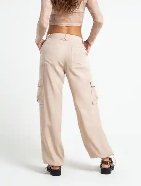 Pantalón Suit Beige Latte Medio Talla 6 Naf Naf