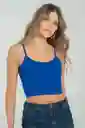 Crop Top Tiras Malibu Color Azul Klain Talla XS Ragged