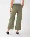 Pantalon Culotte Tiro Alto Violette Verde Militar S Mujer Naf Naf