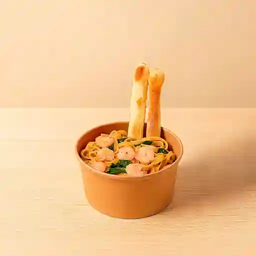 Pasta de camaron y espinaca