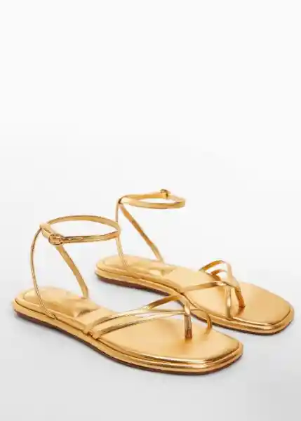 Sandalias Macha Oro Talla 38 Mujer Mango