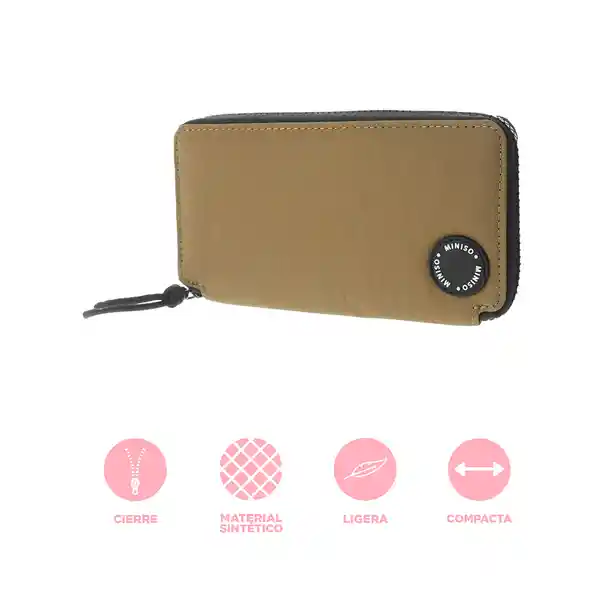 Cartera Larga de Moda Para Mujer Pioneer Verde Oliva Miniso