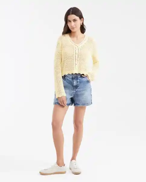 Cardigan Lace Amarillo Margarita Medio Talla S Chevignon