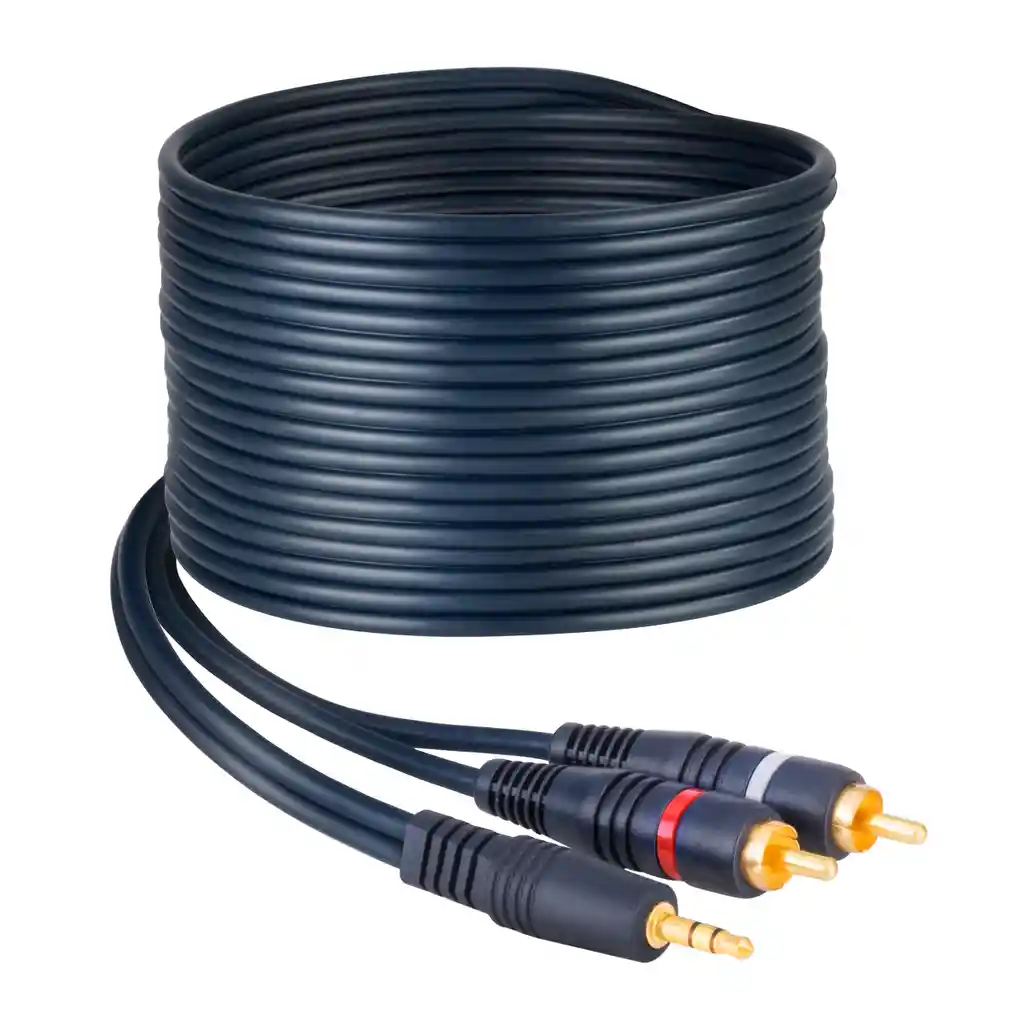 Cable Plug 3.5 mm a 2 Plug Rca de 3.6 m Con Conectores Dorados