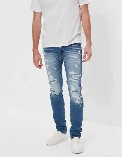 Jean Skinny Hombre Azul Talla 30 x 30 American Eagle