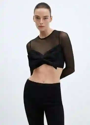 Jersey Lazo Negro Talla M Mujer Mango