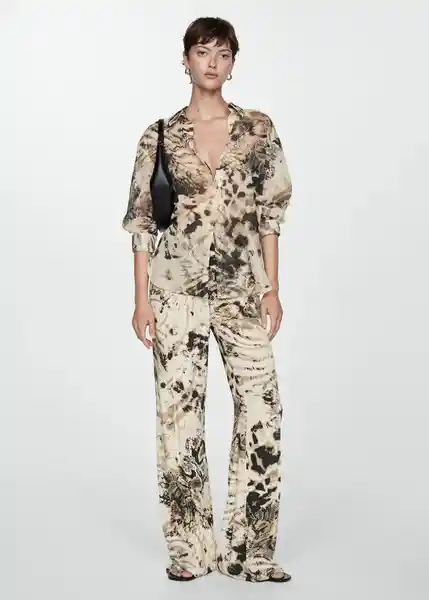 Camisa Misha Crudo Talla S Mujer Mango