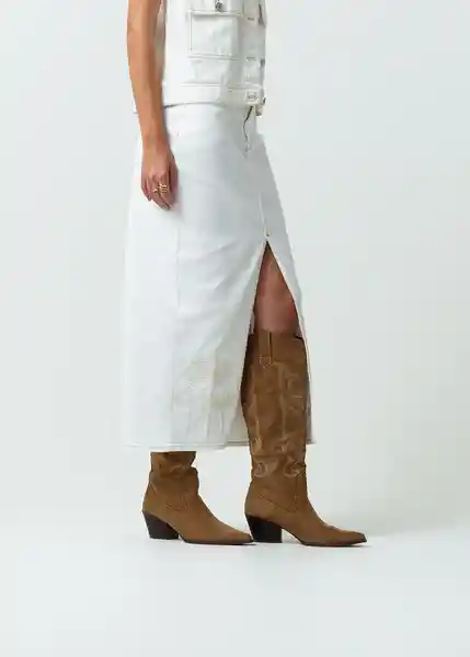 Falda Maxi Mujer Crudo Marfil Claro Talla 8 442G315 Naf Naf