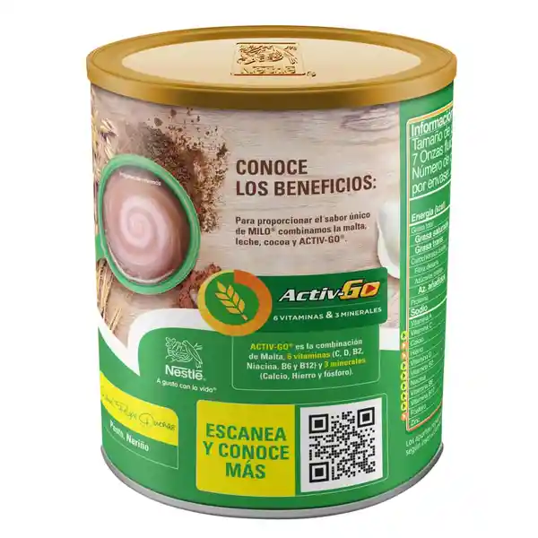 Modificador de leche MILO a base de malta y cocoa x 400g