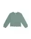 Blusa Eyelet Longsleeve Verde Golfo Medio Talla S Chevignon