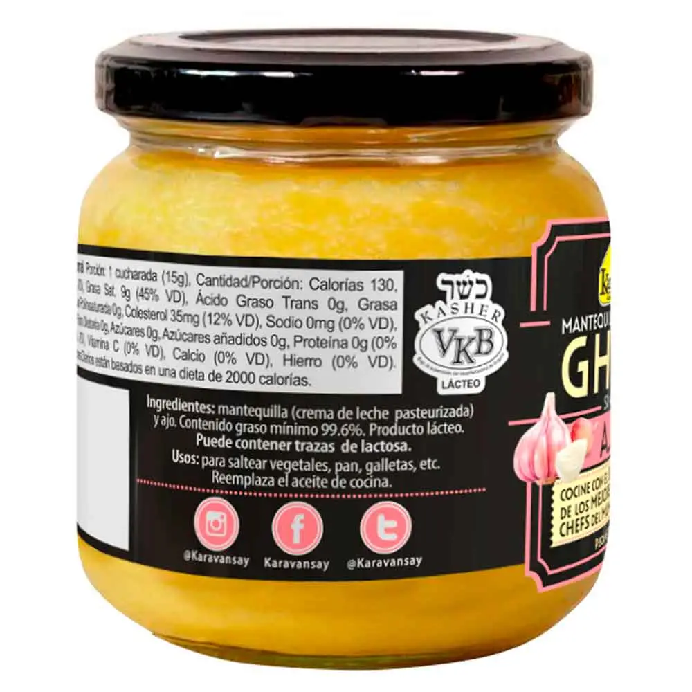 Karavansay Mantequilla Clarificada Ghee de Ajo sin Sal