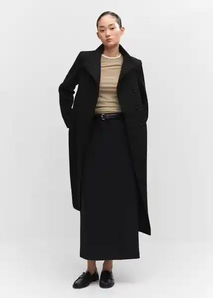 Abrigo Sirenita Negro Talla M Mujer Mango