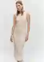 Vestido Sandy Crudo Talla S Mujer Mango