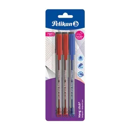 Pelikan Bolígrafo Hang Stick Negro - Azul- Rojo