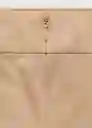 Falda Rib Camel Talla 38 Mujer Mango