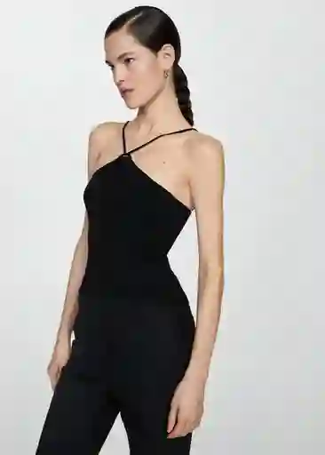 Top Angelina Negro Talla M Mujer Mango