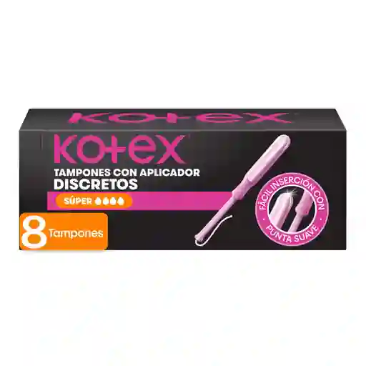Tampón Kotex Super Con Aplicador 8 Und