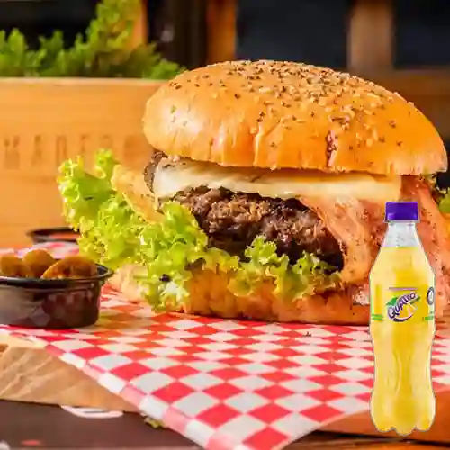 Combo Hamburguesa de Res + Quatro Original 400ML