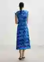 Vestido Icat Azul Talla L Mujer Mango