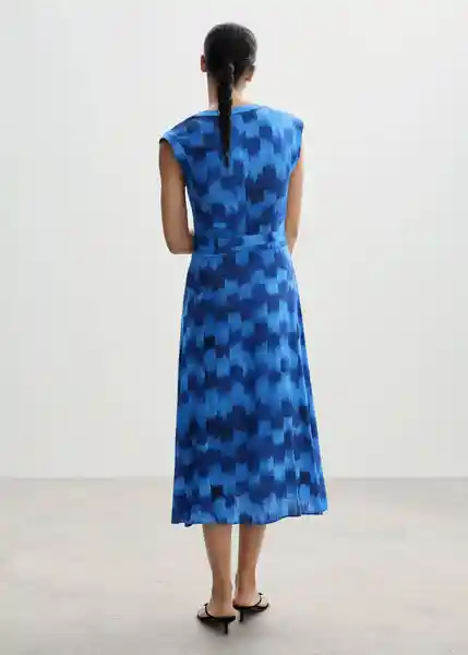 Vestido Icat Azul Talla L Mujer Mango