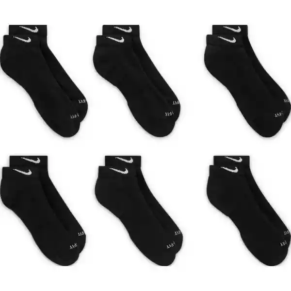 Nike Calcetines Everyday Plus Cush Low Para Hombre Negro Talla S